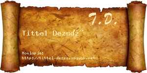 Tittel Dezső névjegykártya